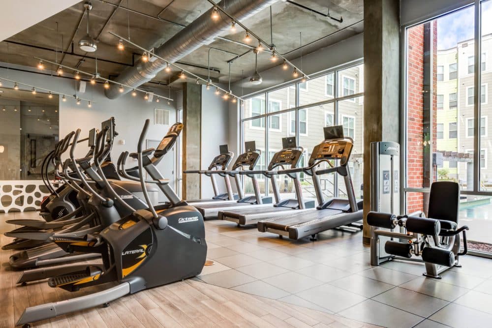the boundary at west end off campus apartments near east carolina university ecu resident clubhouse fitness center cardio machines